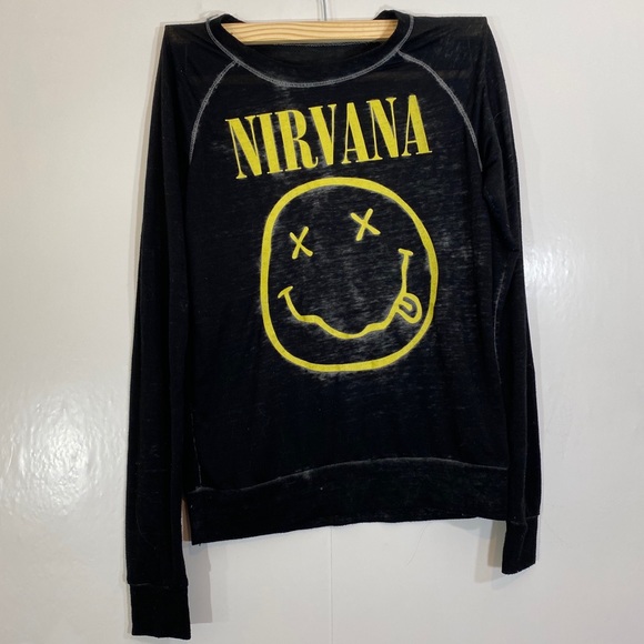 NIRVANA Long Sleeve Burnout Top XS - Picture 1 of 4